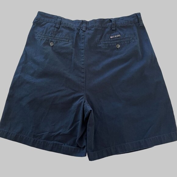 Chaps Stretch Cargo Shorts Mens 36 Navy‎ Blue Cotton Pleated Slash Pockets - Picture 4 of 7